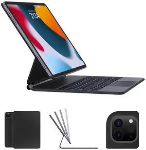 AUSDOM Magic-Style Keyboard Case for 2024 iPad Air 13(M2) and iPad Pro 12.9 (6th/5th/4th/3rd Gen), Magnetic Floating Wireless Backlit Rechargeable Bluetooth Keyboard with Multi-Touch Trackpad, Black