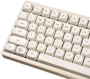 SUEHIODHY MOA Profile Cute Dog Keycaps, 124 Keys PBT Keycaps Set, Minimalist White Keyboard Caps, Custom Dye Sublimation Key Caps for 61/64/68/84/87/100/104/108 Cherry MX Mechanical Keyboards