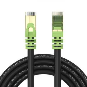 Outdoor Cat 7 Ethernet Cable 100ft, 26AWG Heavy-Duty Cat7 Networking Cord Patch Cable RJ45 Transmission Speed 10GbpsTransmission Bandwidth 600Mhz LAN Wire Cable SFTP Waterproof Direct Burial (100FT)