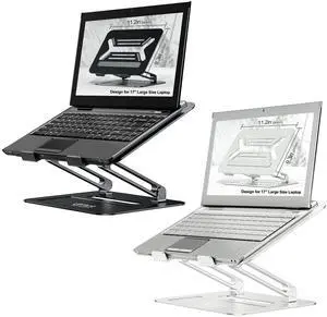 Urmust Adjustable Laptop Stand for Desk Black + Silver 2 pcs a Bundle