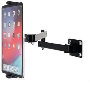 FUZADEL Wall Mount Tablet Holder Swivel Aluminum 360°Rotation Tablet Stand Wall Mount Stand Wall Extendable Tablets Holder Swivel with Arm for Screen Wall Mounted Brackets,for Tablets/Phone 7"-13"