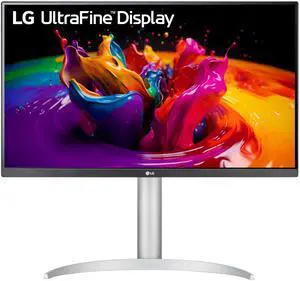 LG 27UP650-W Monitor 27 UHD (3840 x 2160) IPS Display, VESA DisplayHDR 400, DCI-P3 95% Color Gamut, 3-Side Virtually Borderless Display, Height/Pivot/Tilt Adjustable Stand  Silver
