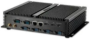 KINGDEL Fanless Mini Desktop PC, Industrial Computer with Core i7 CPU, 8GB RAM, 256GB SSD, 2xNICs, 2xHD Ports, 4xUSB 3.0, 6xCOM RS232, WF, Full Metal Case, Silent Working