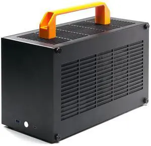 SGPC K49-BL Mini ITX Case - 8.3L Small Form Factor, Supports GPU up to 300mm, CPU Cooler up to 69mm, SFX PSU, USB 3.0 & Type-C Front I/O, Includes Acrylic Side Panel & Carrying Handles
