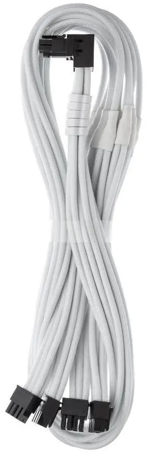 CableMod C-Series Pro ModFlex Sleeved 12V-2x6 12VHPWR 90° StealthSense PCIe Cable for Corsair Type 5 RMX Shift - Variant A (White, 90° 16-pin to Quad 8-pin, 65cm)