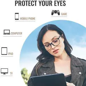 Cyxus 2 Pack Blue Light Glasses TR90 Lightweight Frame UV Blocking Clear Lens Computer Eyeglasses