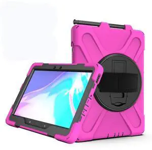 Case for Samsung Galaxy Tab Active Pro 10.1 T540 T545 T547, Military Grade [15 ft Drop Tested] Full-Body Shockproof Protective Cover with 360° Rotation Stand, Hand Strap & Pencil Holder