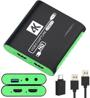 1080P 60FPS Capture Card for Switch, USB3.0 HDMI Capture with 4K30Hz Input and Passthrough, Game Capture Card for Streaming, Video Capture Card for PS4, Switch, Xbox, and PC