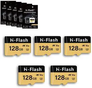 SD Card Adapter, Memory Card High Speed Up to 150MB/s,A1 V30 U3 4K C10 TF Card for Tablet/Mobile Phone/Camera/Car Audio/Game Console (128x5)