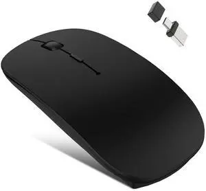 Azmall Wireless Bluetooth Mouse Set for MacBook, iPad  Rechargeable + USB-C/USB-A Receiver + Undetectable Mouse Jiggler