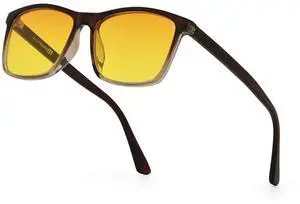 BLUESAFE 24 Blue-Light Glasses - Hopkins TR with NightShift EvenFall GT Lenses for Better Sleep, Energy & Health (Mocha Fade)