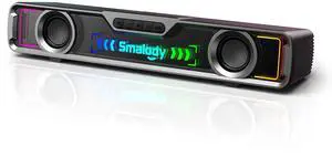 Desktop Computer Speaker, Wireless Bluetooth Sound Bar Speakers for PC, Wired USB Powerful Colorful RGB Speakers for Gaming Movies Decor