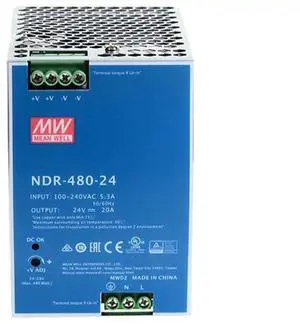 DineDeck NDR-480-24 24V 20A 480W Single Output Switching Power Supply, Active PFC, Industrial Automation Control Systems