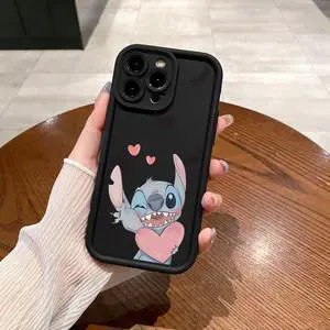 Case For iPhone 13 Pro Max Couple Stitch Angel Full Protective Phone Case Anti Drop Cover