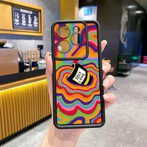 Case For Infinix Hot 40i Liquid Coffee Full Protective Phone Case Anti Drop Cover