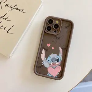 Case For iPhone 12 Pro Couple Stitch Angel Full Protective Phone Case Anti Drop Cover