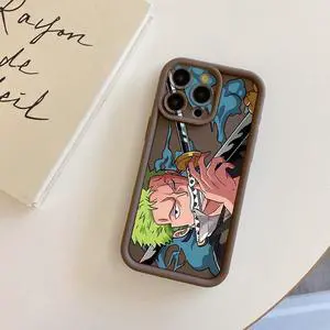 Case For iPhone 15 Pro Max Zoro Luffy Full Protective Phone Case Anti Drop Cover