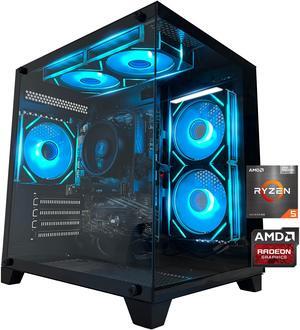 YAWYORE Gaming Desktop Computer PC,AMD Ryzen 5 5600GT,16GB RAM and 1TB M.2 NVMe PCle4.0,ARGB FAN,WiFi+BT5.0,Game Design Office console,Sea View Room,Prebuilt Gaming PC Tower