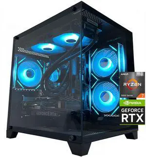 YAWYORE Gaming Desktop Computer PC,AMD Ryzen 7 5700X,RTX5060,32GB RAM and 1TB M.2 NVMe PCle4.0,ARGB FAN,WiFi6E+BT5.3,Game Design Office console,Sea View Room,Prebuilt Gaming PC Tower