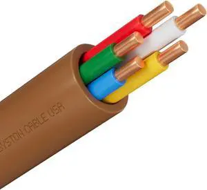Syston Cable Technology 18/5 Thermostat Doorbell HAVC Heating Control Cable Wire, 18 AWG 5 Conductors 100% Solid Copper CL3R/FT4/CMR Riser-Rated, UV Resistant RoHS for Low Voltage Applications Use