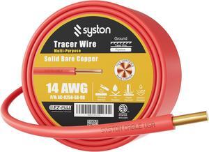 SYSTON CABLE TECHNOLOGY, 14 AWG Tracer Wire 600V Solid Conductor Direct Burial, Underground Tracer Wire for Locating Underground Pipes Line Gas Water Sewer Pipe and Fiber Optic 250 ft.