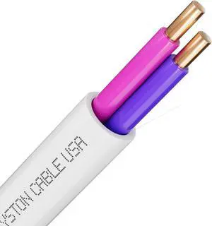 SYSTON CABLE TECHNOLOGY 18/2 LED Lighting Dimmer Dimming Luminaire Control Wire Cable,18 AWG 2 Conductors Solid Bare Copper Unshielded Plenum Rated CMP CL3P FT6, for Ballast Wiring and Connection