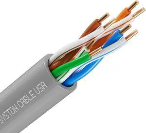 Syston Cable Technology CAT 5E Ethernet Bulk Cable,350MHz,24/4pr Solid Copper,CMR,Indoor/Outdoor,500 ft. Gray