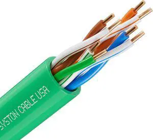 Syston Cable Technology CAT 5E Ethernet Bulk Cable,350MHz,24/4pr Solid Copper,CMR,Indoor/Outdoor,500 ft. Green