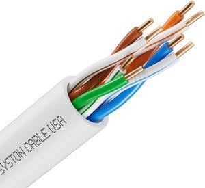 SYSTON CABLE TECHNOLOGY CAT 5E Ethernet Bulk Cable, 350MHz, 24/4pr Solid CU, CMP, Indoor/Outdoor 500 ft. White