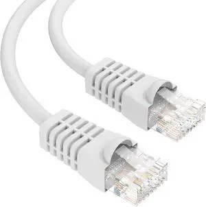 SYSTON CABLE TECHNOLOGY CAT 5E Ethernet RJ45 Patch Cable,350MHz,24/4pr Solid CU,CMP,Indoor/Outdoor 200 ft. White