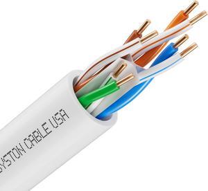 SYSTON CABLE TECHNOLOGY Cat 6A+ Ethernet Bulk Cable, 700MHz, 23/4pr Solid CU, CMP, Indoor/Outdoor 500 ft. White
