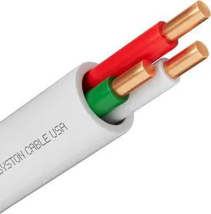 SYSTON CABLE TECHNOLOGY 18/3 Thermostat Wire, Solid Copper, White, CL3R, Sun Res, Indoor/Outdoor White 50 ft.