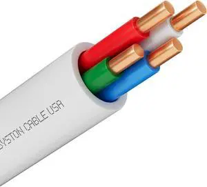 SYSTON CABLE TECHNOLOGY 18/4 Thermostat Wire, Solid Copper, White, CL3R, Sun Res, Indoor/Outdoor White 250 ft.