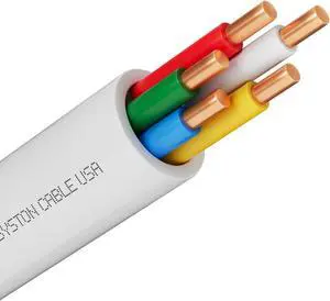 SYSTON CABLE TECHNOLOGY 18/5 Thermostat Wire, Solid Copper, White, CL3R, Sun Res, Indoor/Outdoor White 100 ft.