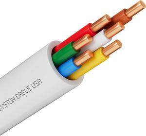 SYSTON CABLE TECHNOLOGY 18/6 Thermostat Wire, Solid Copper, White, CL3R, Sun Res, Indoor/Outdoor