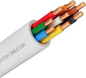 SYSTON CABLE TECHNOLOGY 18/8 Thermostat Wire, Solid Copper, White, CL3R, Sun Res, Indoor/Outdoor