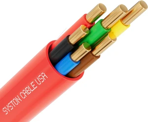 SYSTON CABLE TECHNOLOGY 18/6 Fire Alarm Cable, Solid Copper, Red, Unshielded, FPLP, Indoor/Outdoor SYSTON CABLE TECHNOLOGY 18/6 Fire Alarm Cable, Solid Copper, Red, Unshielded, FPLP, Indoor/Outdoor
