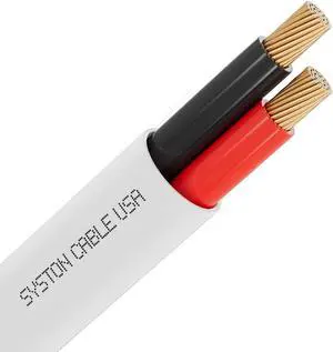SYSTON CABLE TECHNOLOGY 18/2 Security Wire,Burglar Alarm Cable,CL3P,Unshielded,Stranded Copper,UV Res White 1000 ft.