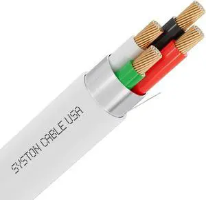 SYSTON CABLE TECHNOLOGY 18/4 Security Wire,Burglar Alarm Cable,CL3P,Shielded,Stranded Copper,UV Res