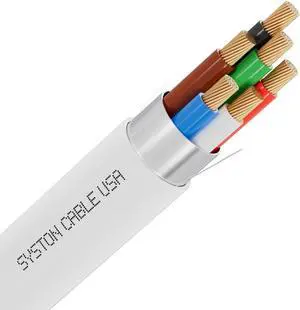 SYSTON CABLE TECHNOLOGY 18/6 Security Wire,Burglar Alarm Cable,CL3P,Shielded,Stranded Copper,UV Res