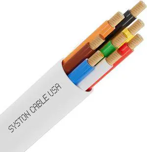 SYSTON CABLE TECHNOLOGY 18/8 Security Wire,Burglar Alarm Cable,CL3R,Unshielded,Stranded Copper,UV Res White 1000 ft.