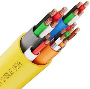 SYSTON CABLE TECHNOLOGY Access Control Composite Cable,Stranded Copper,OSDP & Wiegand Compatible,1 Set of shielding Yellow 250 ft.