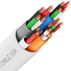 SYSTON CABLE TECHNOLOGY Access Control Composite Cable,Stranded Copper,OSDP & Wiegand Compatible,1 Set of shielding Yellow 100 ft. White 50 ft.