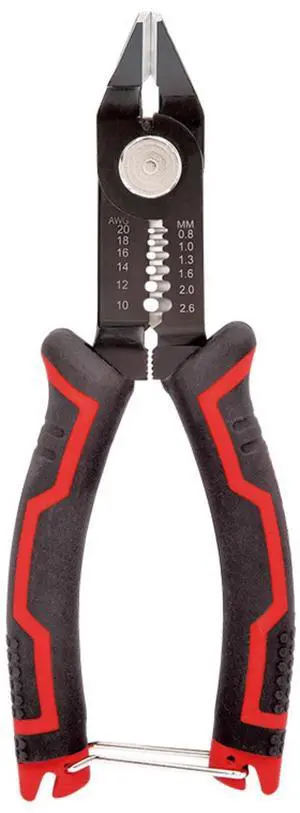SYSTON CABLE TECHNOLOGY 6-inch Wire Stripper and Cutters, 10-20 AWG Wire Stripper Tool Precision Flush Plier with Safety Lock and Curved Bevel Design, Diagonal Side Cutter for Electronics, Jewelry
