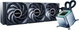 MUSETEX M360T 360mm AIO Liquid CPU Cooler for Intel LGA 1200/1151/1700, AMD AM4, Water Cooling Systems with Computer CPU Cooling Fans, Easy Installation for Gaming and Content Creation