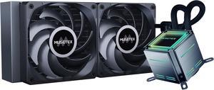 MUSETEX M240T 240mm AIO Liquid CPU Cooler for Intel LGA 1200/1151/1700, AMD AM4, Water Cooling Systems with Computer CPU Cooling Fans, Easy Installation for Gaming and Content Creation