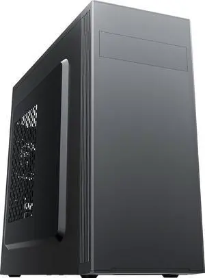MUSETEX ATX PC Case Support 5.25" ODD, Computer Case Pre-Install 1x120MM Fan+1x80MM Fan, Classic Retro Design Desktop ATX Tower Case, USB 3.0, Black,852