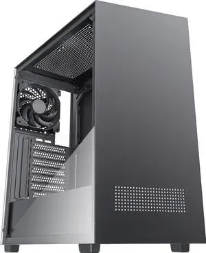 ATX PC Case, Tempered Glass Gaming PC Case, Integrated Panel Design ATX Case, Pre-Install 1Non-LED Fan, Computer Case with USB 3.0, Black,625V ATX PC Case, Tempered Glass Gaming PC Case, Integrated Panel Design ATX Case, Pre-Install 1Non-LED Fan, Computer Case with USB 3.0, Black,625V