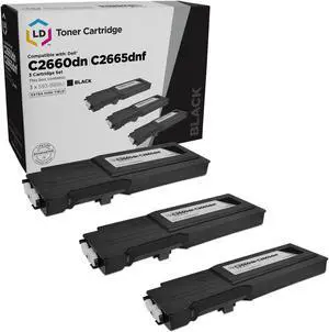 LD Products Compatible Toner Cartridge Replacement for Dell 593-BBBU Extra High Yield (Black, 3-Pack Set)