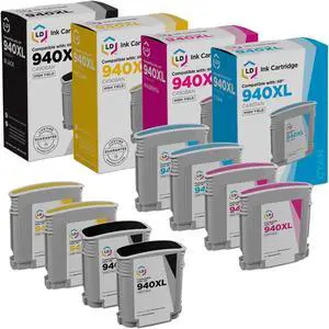 LD Products Remanufactured Ink Cartridge Replacement for HP 940XL High Yield (2 Black, 2 Cyan, 2 Magenta, 2 Yellow, 8-Pack)